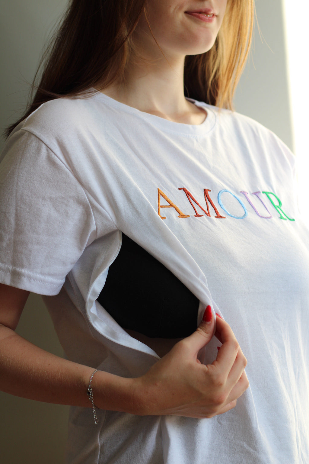 🌈 Haut d’allaitement AMOUR Brodé - Édition Limitée