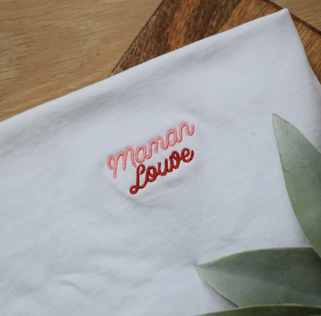 T-shirt d’allaitement brodé - Maman Louve