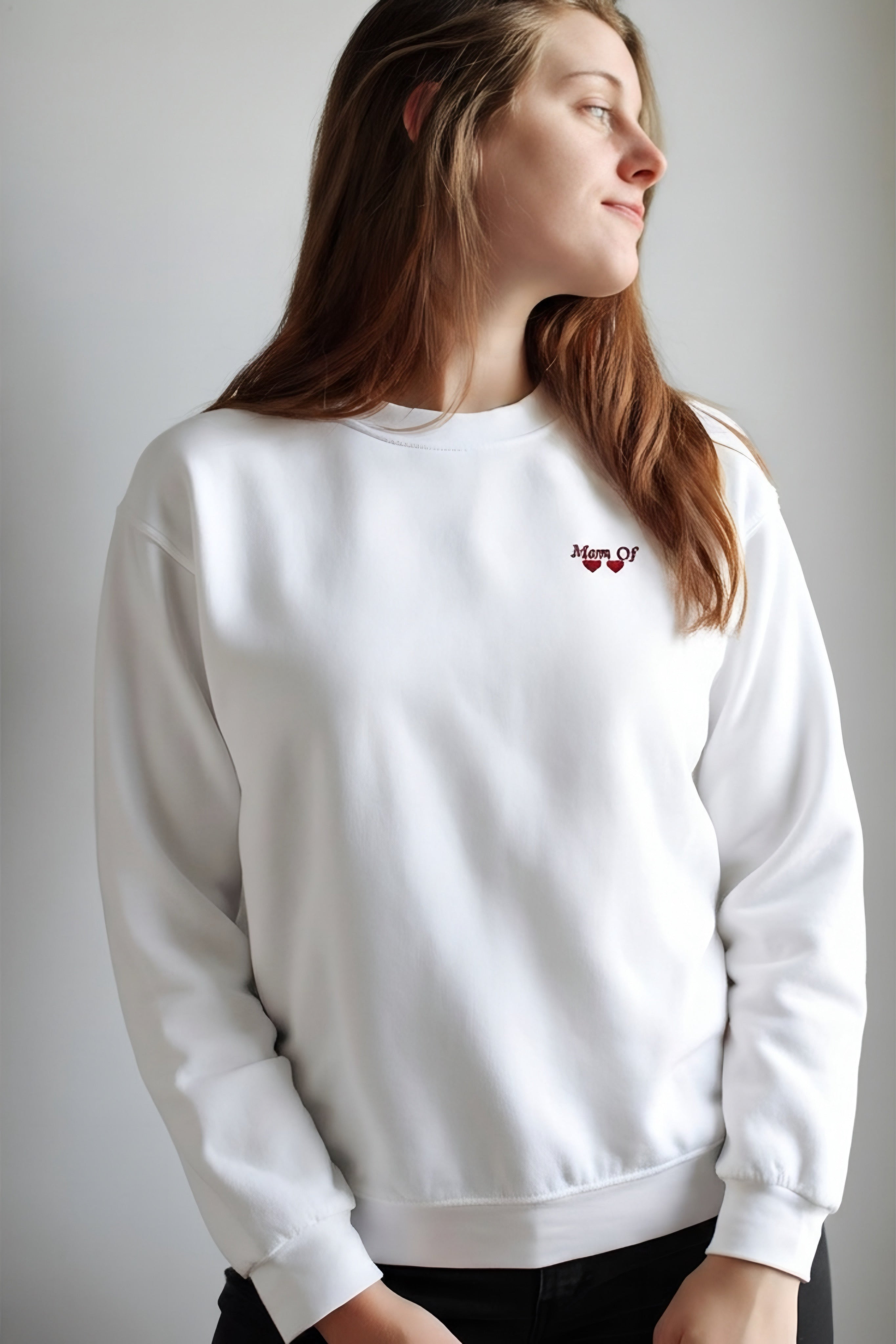 Sweat d’allaitement brodé - Mom Of ❤️ Personnalisable