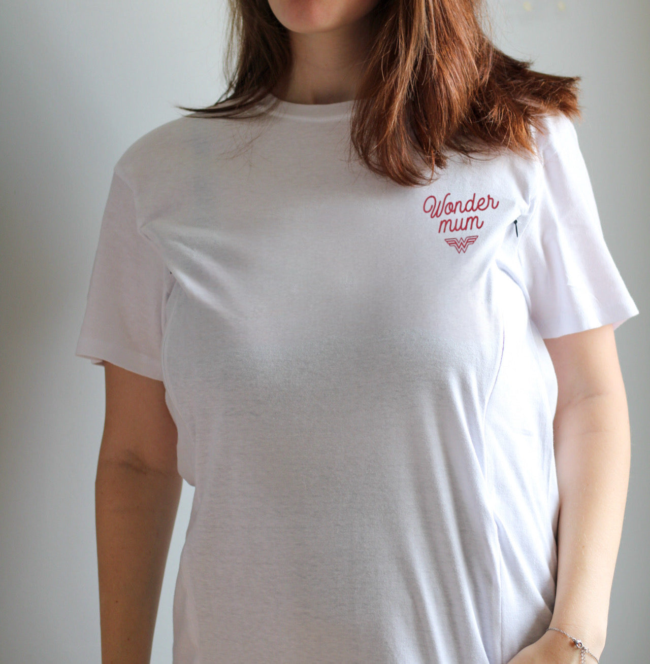 T-shirt d’allaitement brodé - Wonder Mum