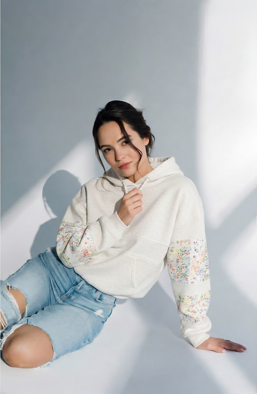 Sweat d’Allaitement Doux à Manches Fleuries 🌷