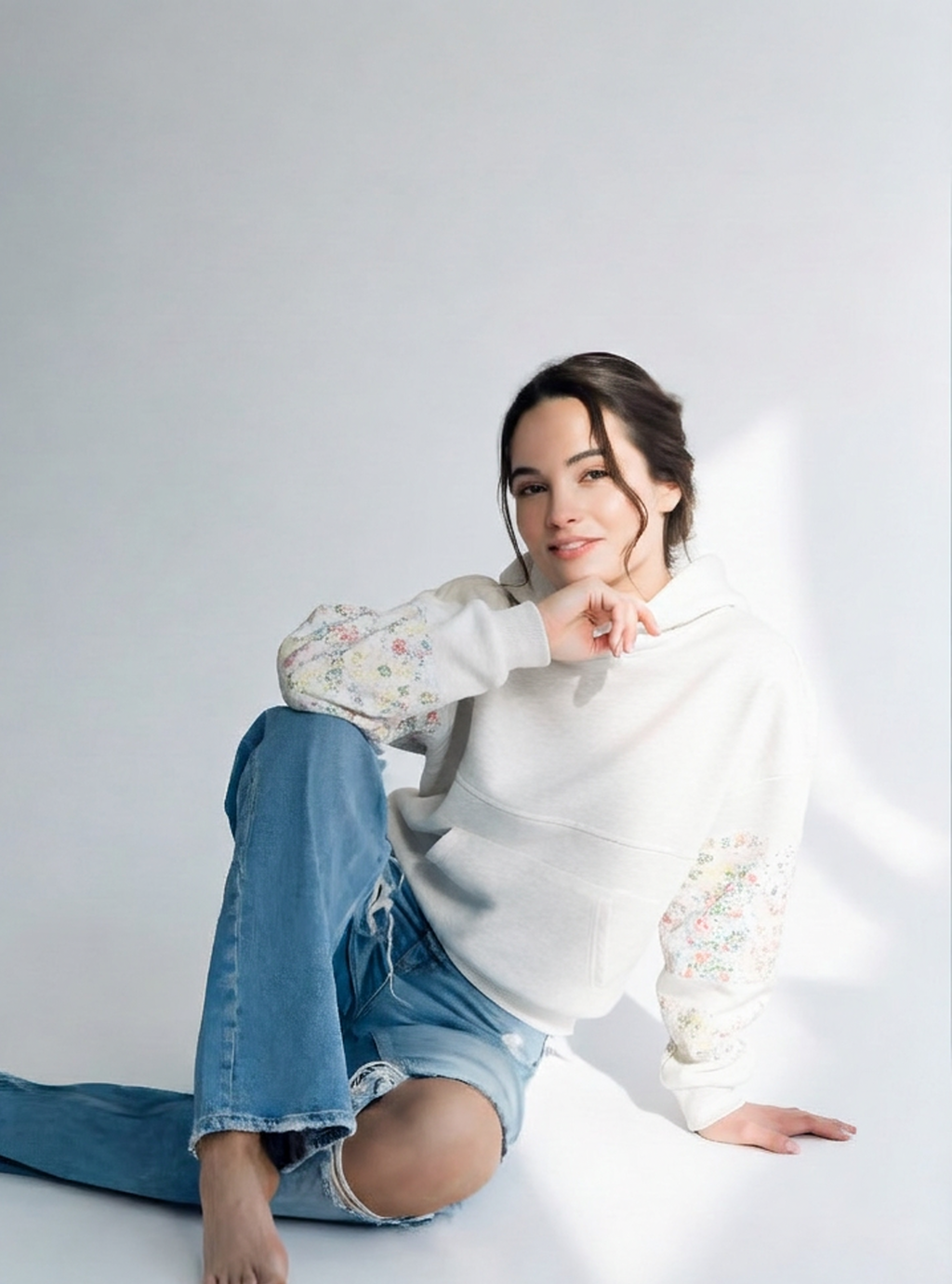 Sweat d’Allaitement Doux à Manches Fleuries 🌷