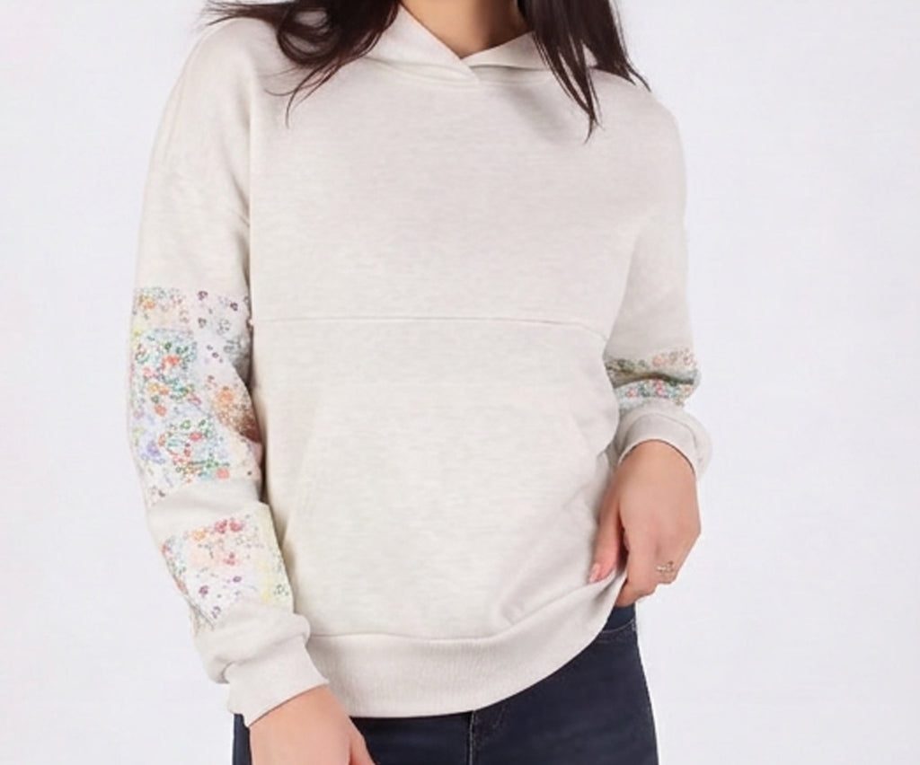 Sweat d’Allaitement Doux à Manches Fleuries 🌷