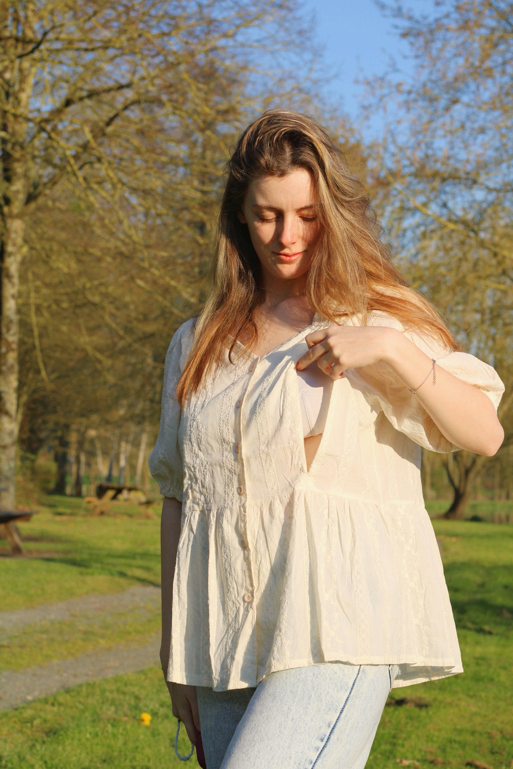 Chemisier d’allaitement Élégance Zippée 🤍